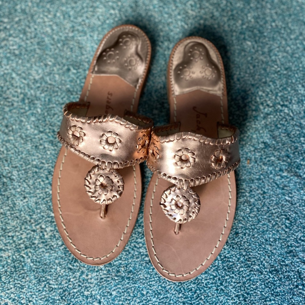 NWOT Jack Rogers Jacks Flat Sandals- Rose Gold